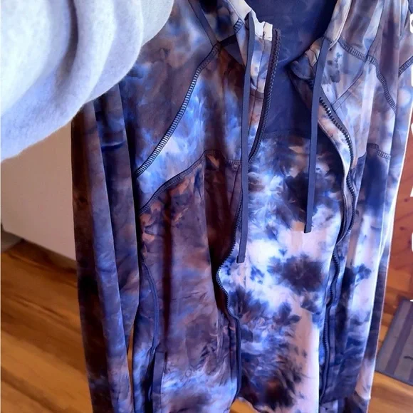 Rae Mode Marble Tie Dye Fitted Jacket Hoodie 2XL NWOT Athletic Zip - Picture 8 of 11